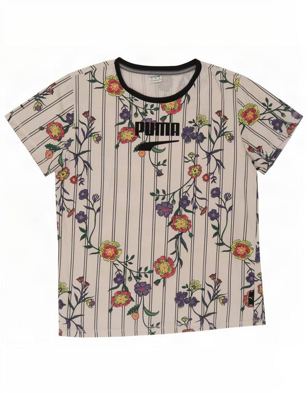 Tricou cu grafic supradimensionat pentru femei Puma UK 6 XS Alb Floral