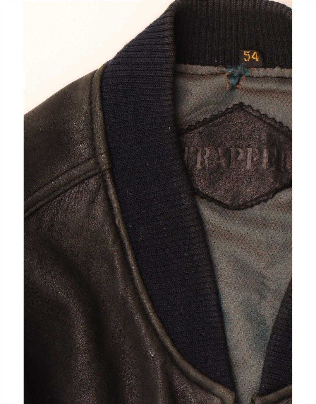 Jachetă de piele pentru bărbați Trapper IT 54 2XL neagră