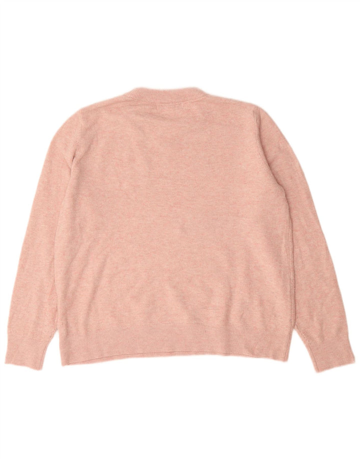 Pulover pentru femei Marks & Spencer cu decolteu triplu UK 14 Poliester roz mediu