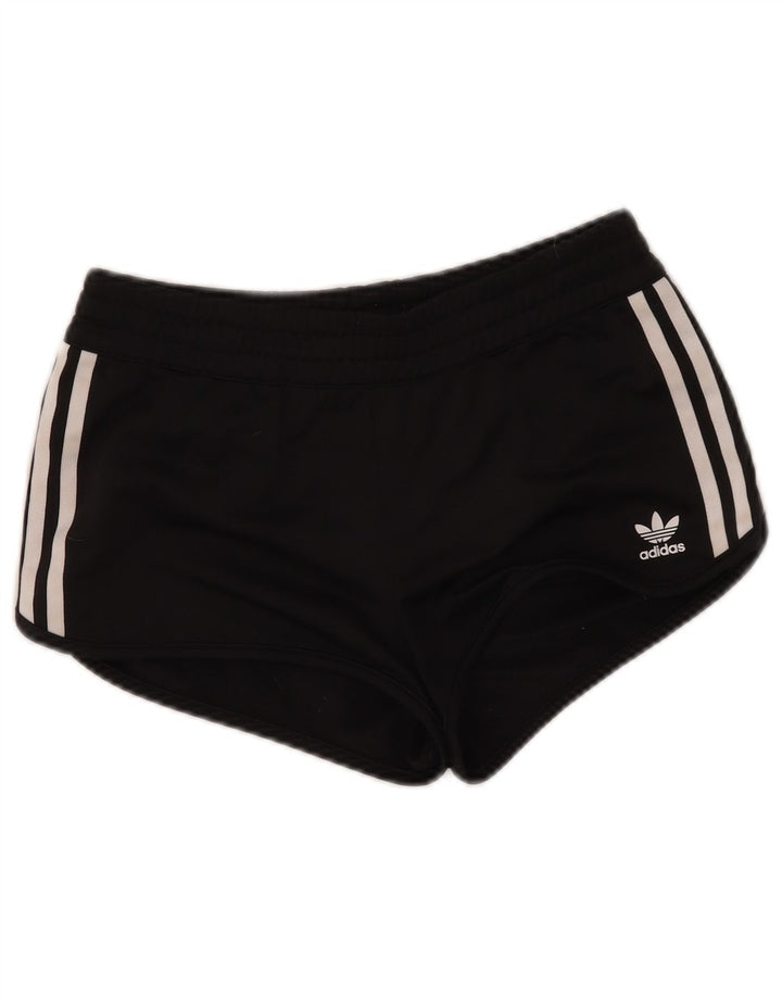 Pantaloni scurți sport Adidas pentru femei UK 10 Small Negru Poliester