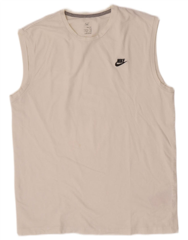 Vest Top pentru bărbați Nike UK 42/44, mare, alb, bumbac