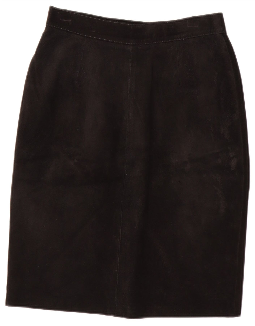 Fusta dama vintage din piele intoarsa IT 40 Small W24 Negru