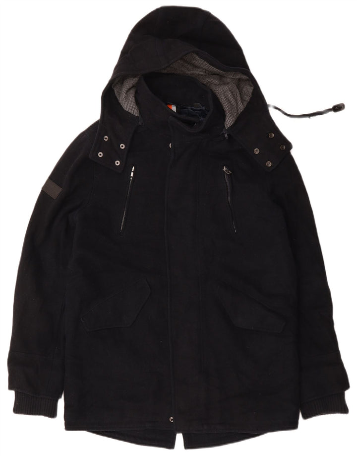Jachetă parka cu glugă Superdry pentru bărbați UK 36 Mic Lână bleumarin