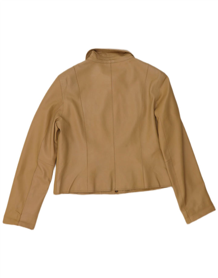 Jachetă de piele pentru femei Helium Crop UK 14 Medium Beige Piele