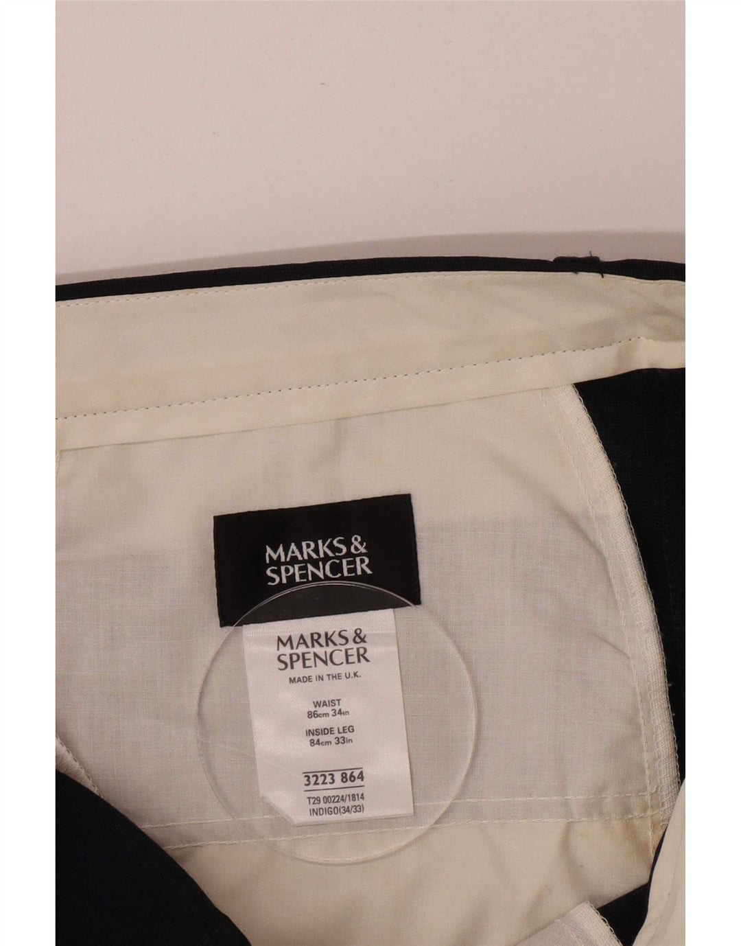 Pantaloni de costum pentru bărbați Marks & Spencer L34 L33 bleumarin poliester