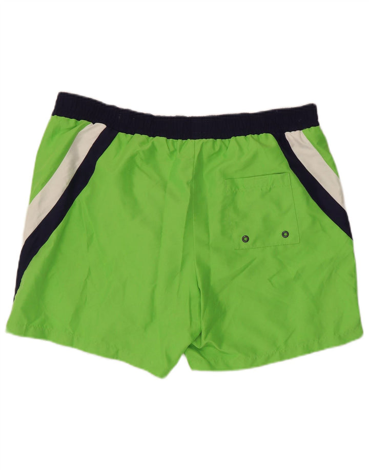 Pantaloni scurți de înot Fila pentru bărbați, verde mediu, poliester color bloc