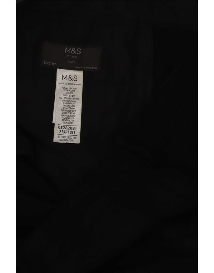 Pantaloni chino subțiri pentru bărbați Marks & Spencer L36 L31 Poliester negru