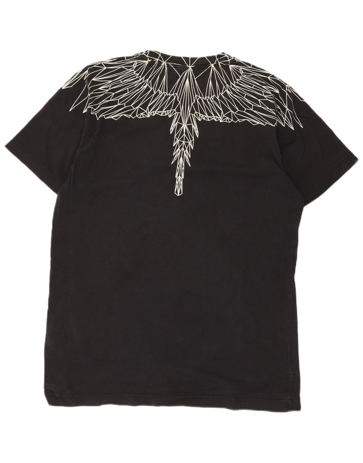 Marcelo Burlon Tricou cu grafică pentru bărbați Top mediu din bumbac negru