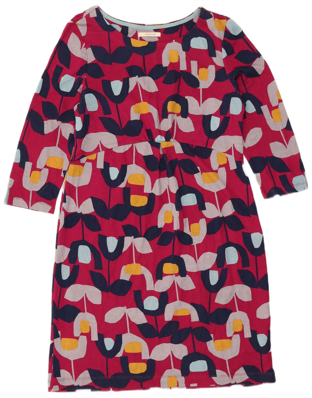 WHITE STUFF Rochie pentru femei cu mâneci 3/4 UK 12 Roz mediu Floral