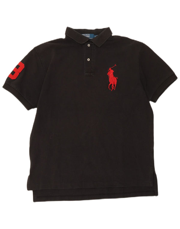 Cămașă grafică Polo Ralph Lauren pentru bărbați, bumbac mediu negru