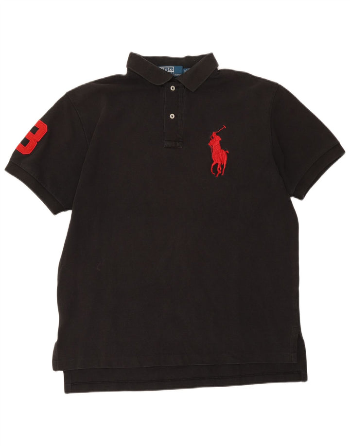 Cămașă grafică Polo Ralph Lauren pentru bărbați, bumbac mediu negru