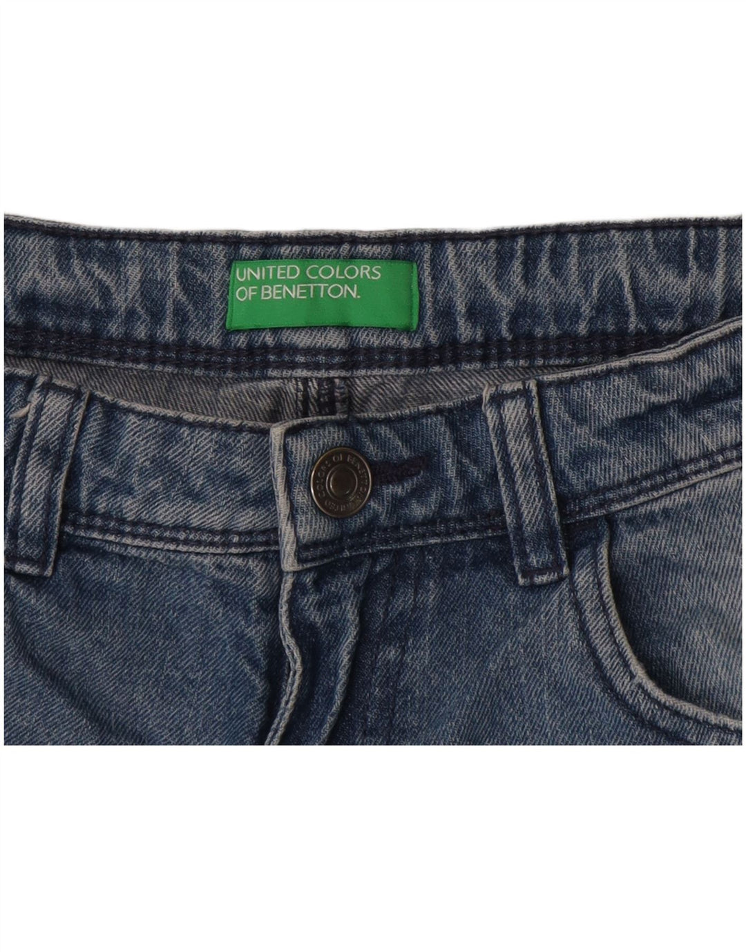 Pantaloni scurți din denim pentru femei Benetton W26 Small Blue