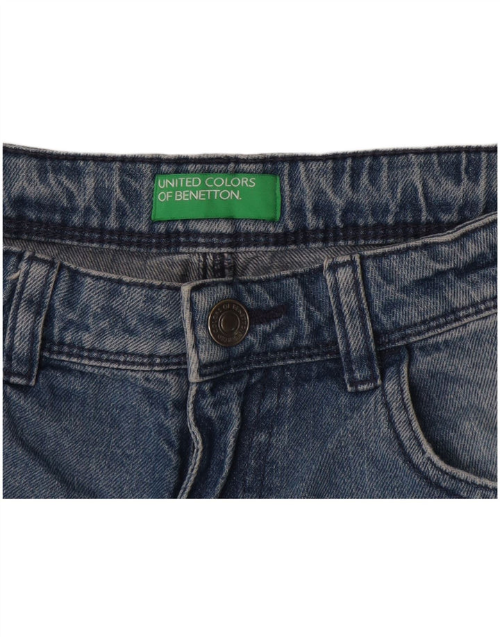 Pantaloni scurți din denim pentru femei Benetton W26 Small Blue