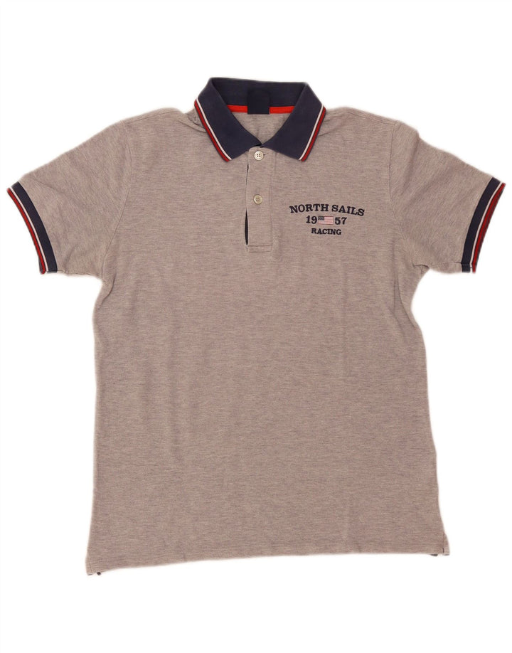 Cămașă polo cu grafică pentru bărbați NORTH SAILS XS, bumbac color bloc, gri