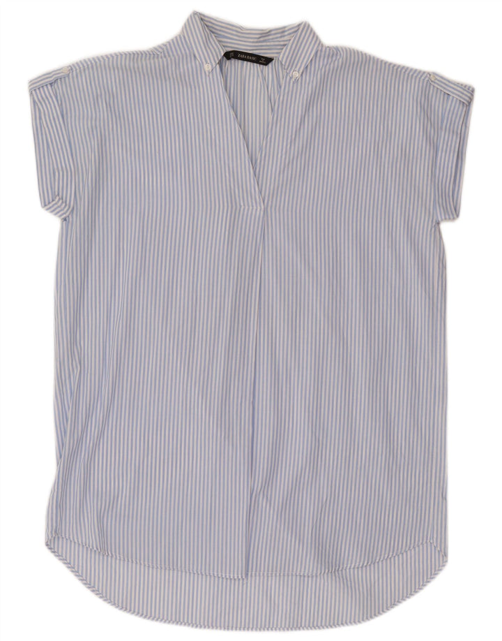 Rochie tunică supradimensionată pentru femei Zara UK 14 Medium Blue Pinstripe