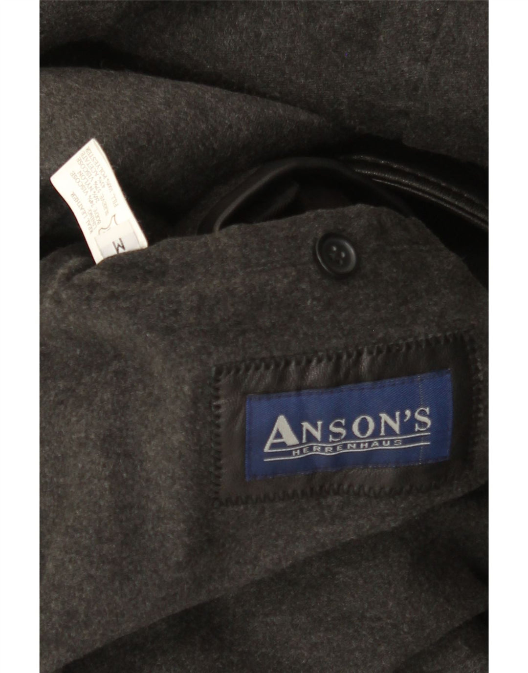 Jachetă de piele Anson's Herrenhaus pentru bărbați UK 38 Medium Black Leather