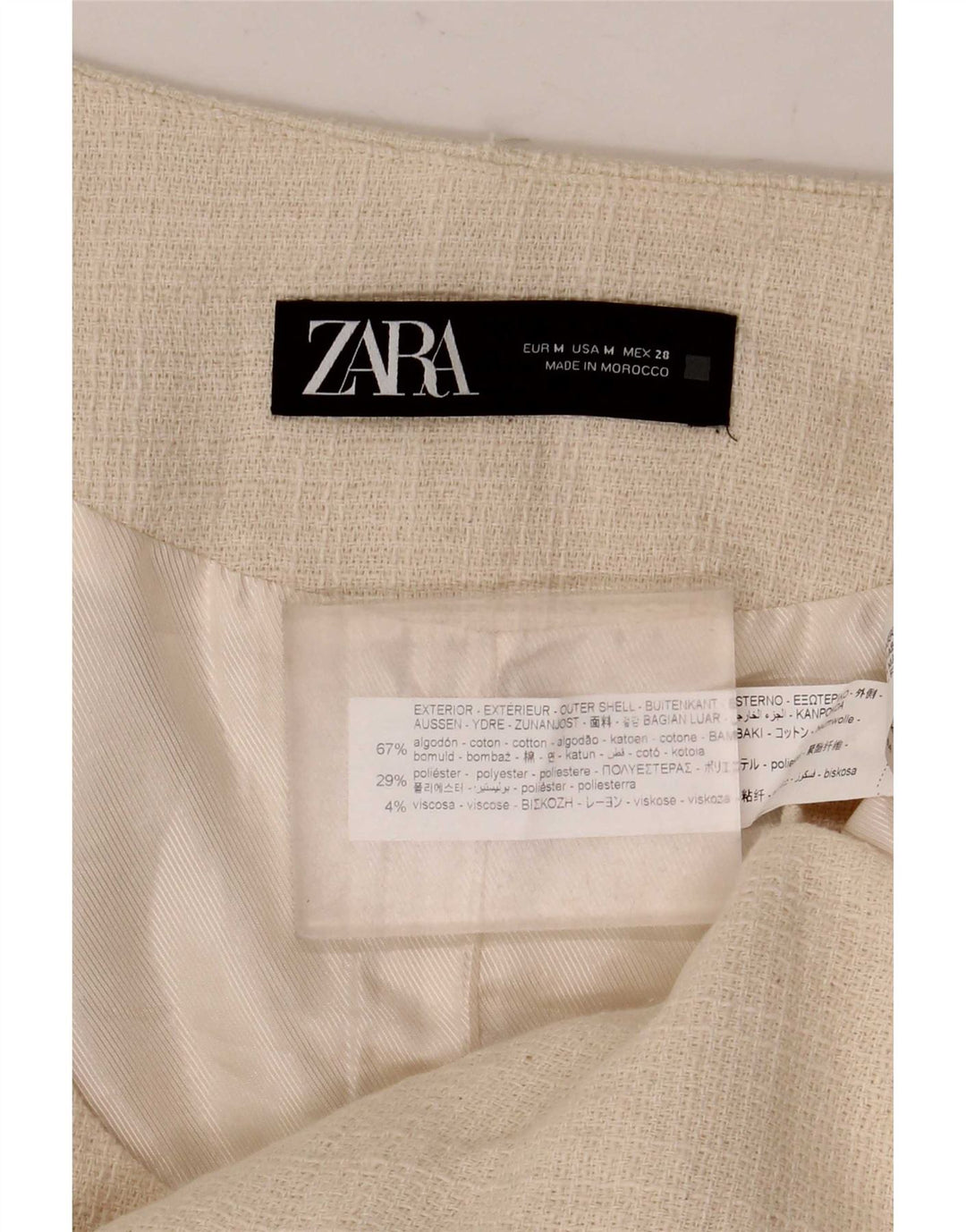 Vestă pentru femei Zara UK 12 Bumbac Bej Mediu
