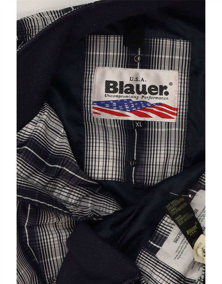 Blauer Bomber Jacket pentru bărbați UK 42 XL Bleumarin din poliester cu carouri