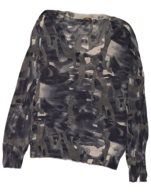 Pulover cu decolteu în V Iceberg pentru femei UK 14, bumbac camuflaj, gri mediu
