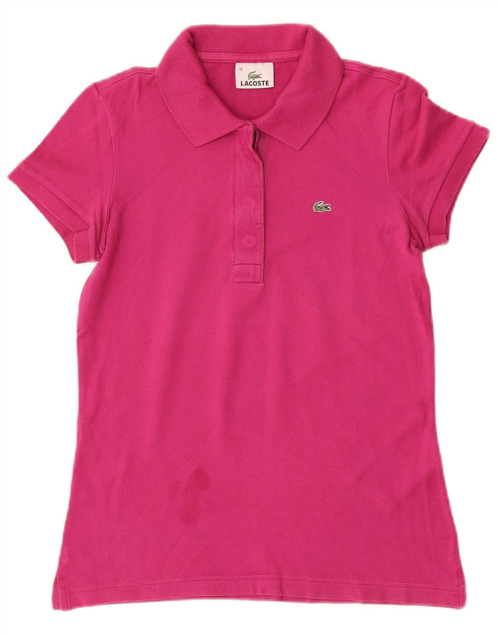 Tricou polo LACOSTE pentru dama marimea 38 bumbac roz mediu