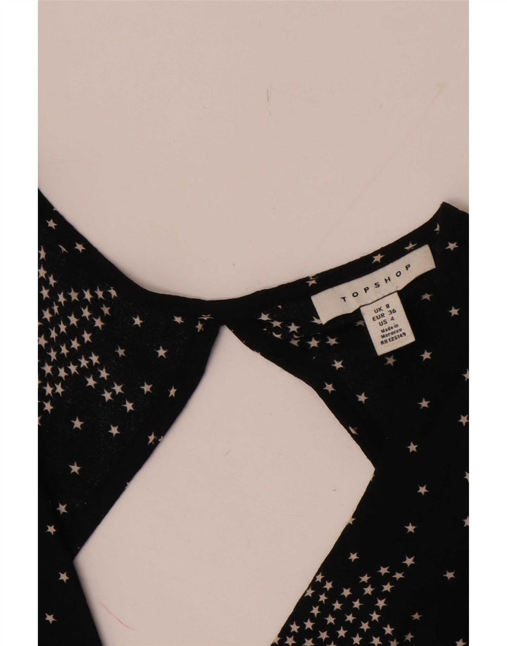 Rochie maxi Topshop pentru femei cu model abstract, UK 8, mică, cu pete negre