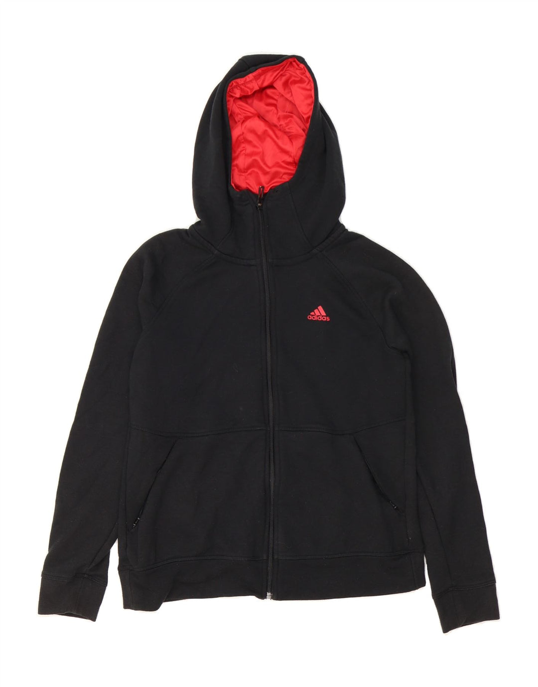 ADIDAS Womens Climalite Zip Hoodie Sweater UK 10 Small Black Polyester Vintage Adidas and Second-Hand Adidas from Messina Hembry 
