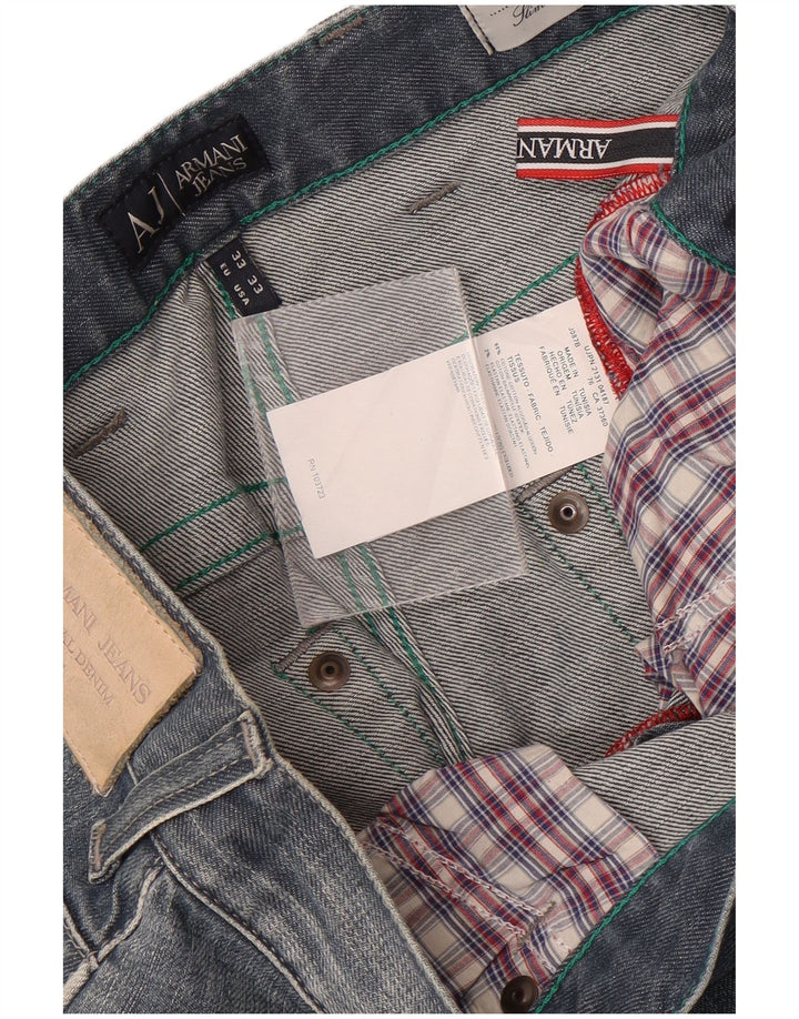 Blugi slim pentru bărbați Armani Distressed W33 L32 Bumbac albastru