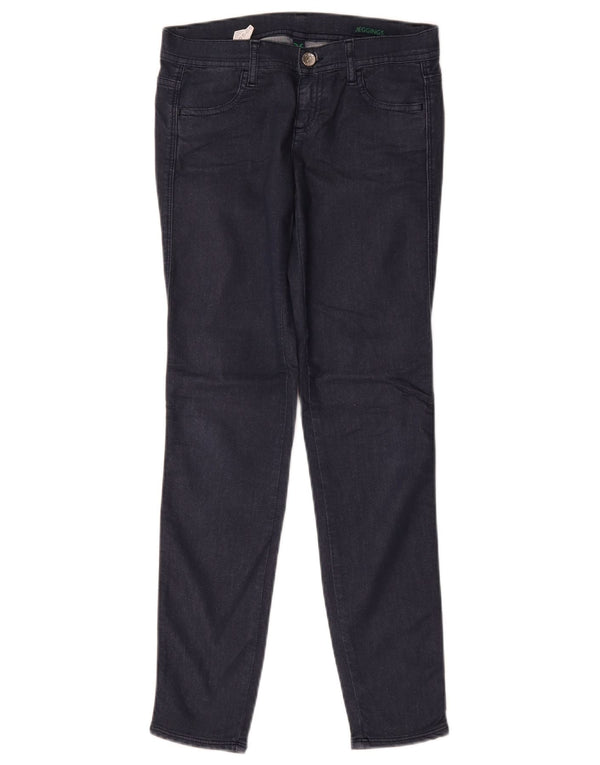 Jeans jegging fete Benetton 11-12 ani W26 L28 bleumarin bumbac