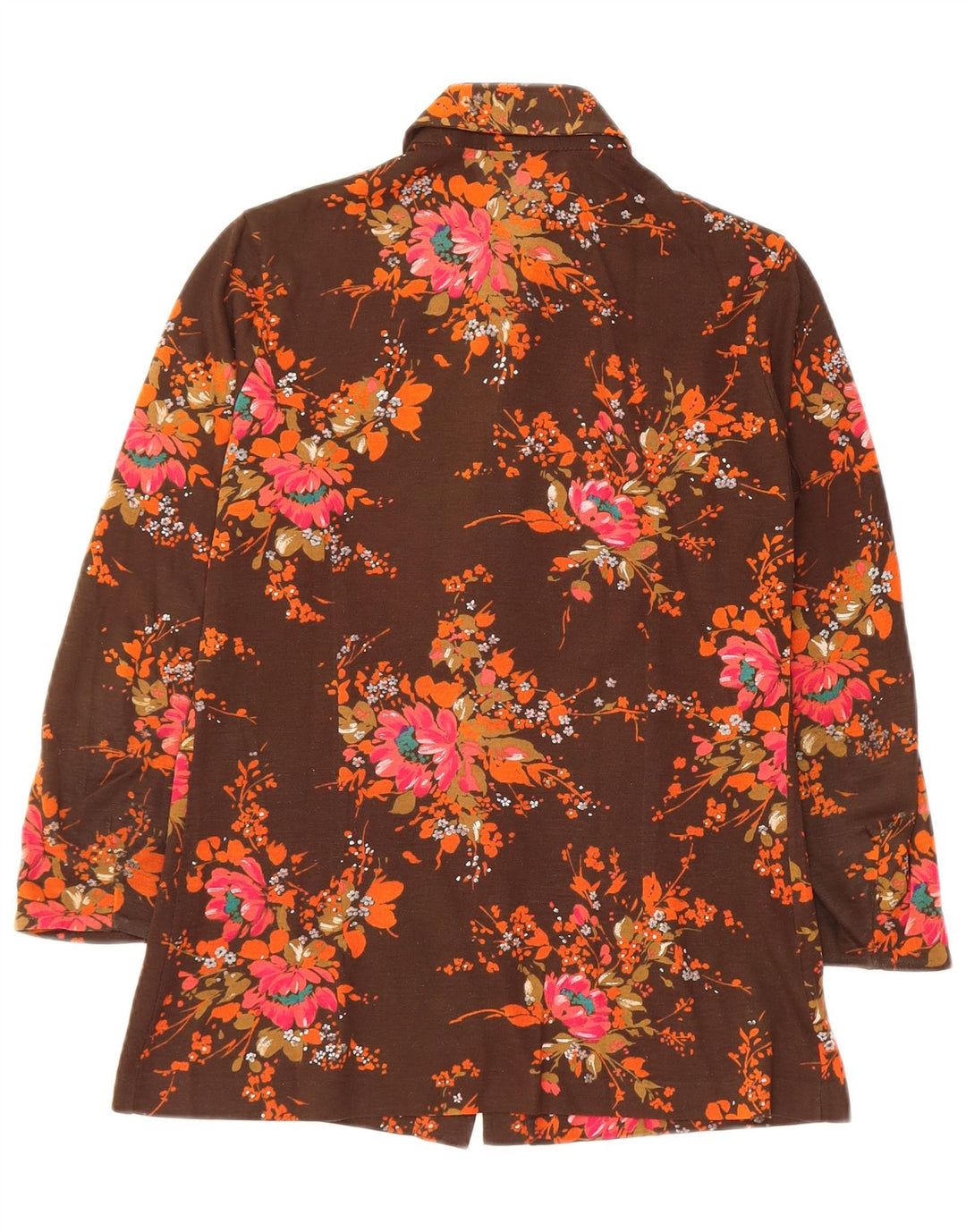 Cămașă VINTAGE pentru femei UK 10 Mic Maro Floral