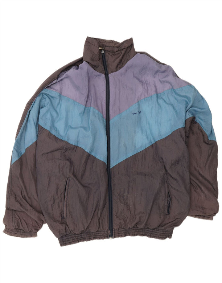 Jachetă de trening pentru bărbați VINTAGE XL, gri, color block