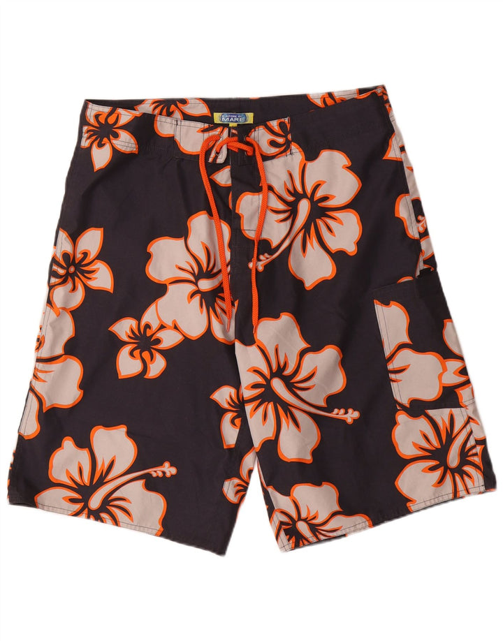 Pantaloni scurți de înot pentru bărbați Sapore Di Mare Poliester floral negru mare