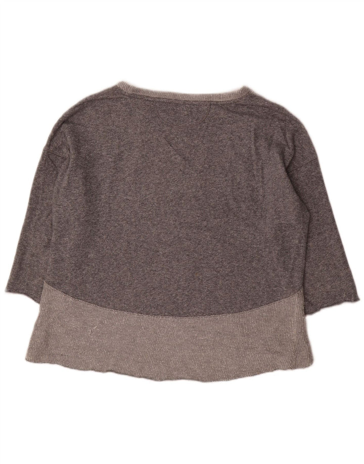 CALVIN KLEIN Top de performanță pentru femei cu mânecă lungă UK 18 XL Gri Colorblock