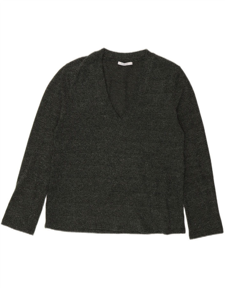 Pulover pentru femei cu decolteu în V Zara UK 10 Mic Gri