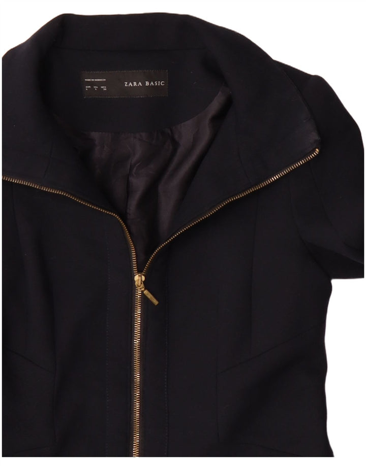 Pardesiu pentru femei Zara UK 14 mare, albastru bleumarin, poliester