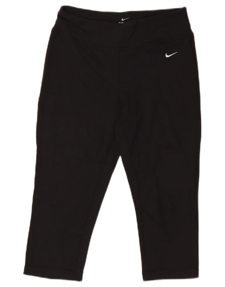 Leggings capri Nike Dri Fit pentru femei UK 14 Poliamidă neagră medie