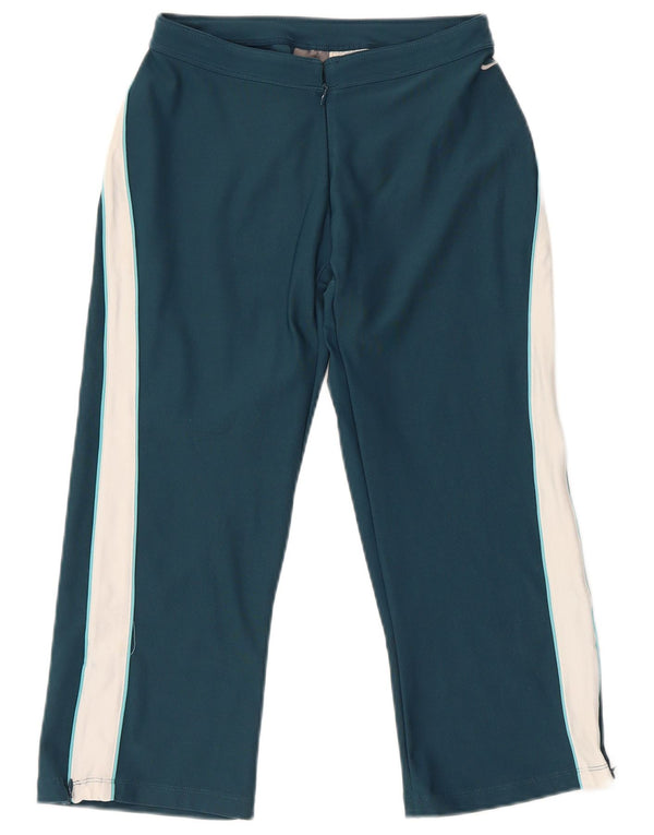 Nike Womens Capri Tracksuit Trousers UK 8/10 Small Green Colourblock Sports