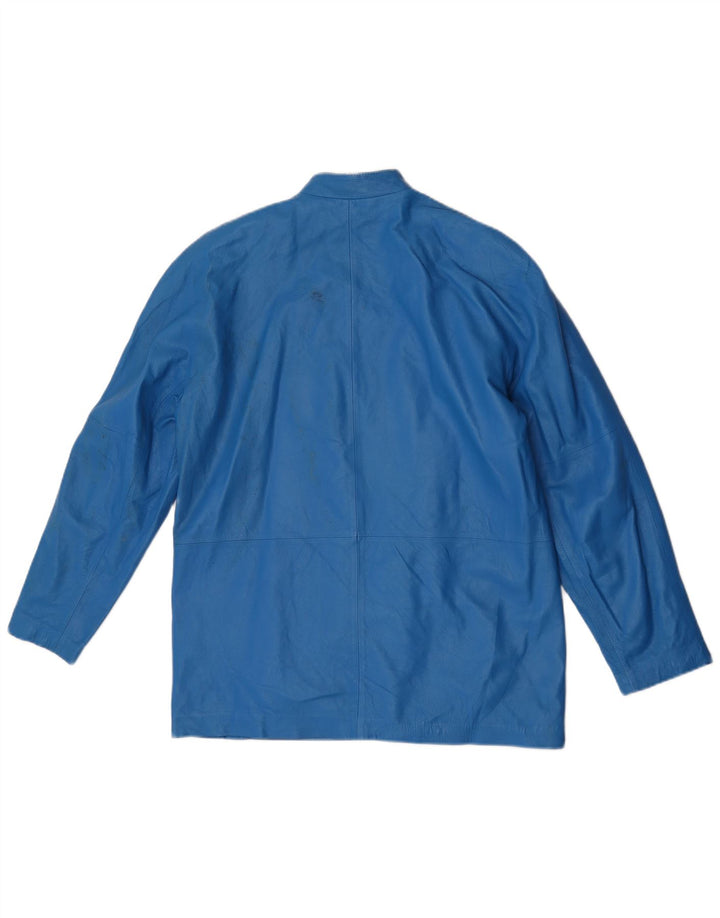 Geacă de piele vintage pentru femei IT 46 Large Blue