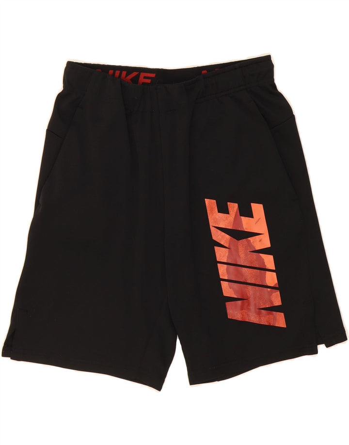 NIKE Mens Dri Fit Graphic Standard Fit Sport Shorts Small  Black Polyester Vintage Nike and Second-Hand Nike from Messina Hembry 