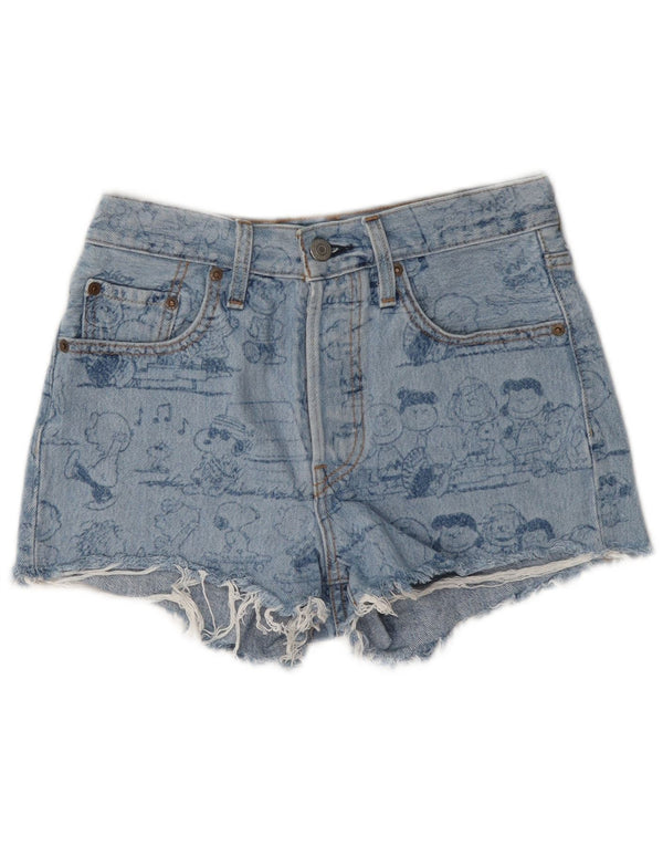 Pantaloni scurți Levi's Peanuts Graphic Denim W24 XS Bumbac albastru