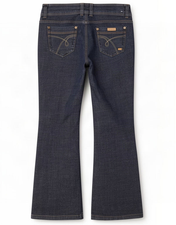 Red Herring Blugi evazați pentru femei UK 12 Medium W31 L29 Bumbac bleumarin