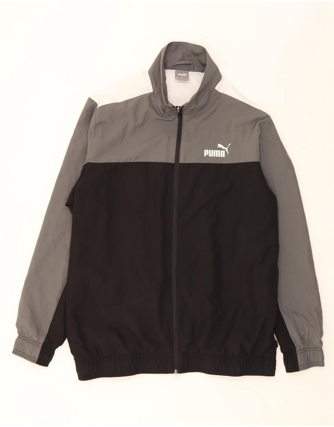 PUMA Mens Tracksuit Top Jacket XL Grey Colourblock Polyester Vintage Puma and Second-Hand Puma from Messina Hembry 