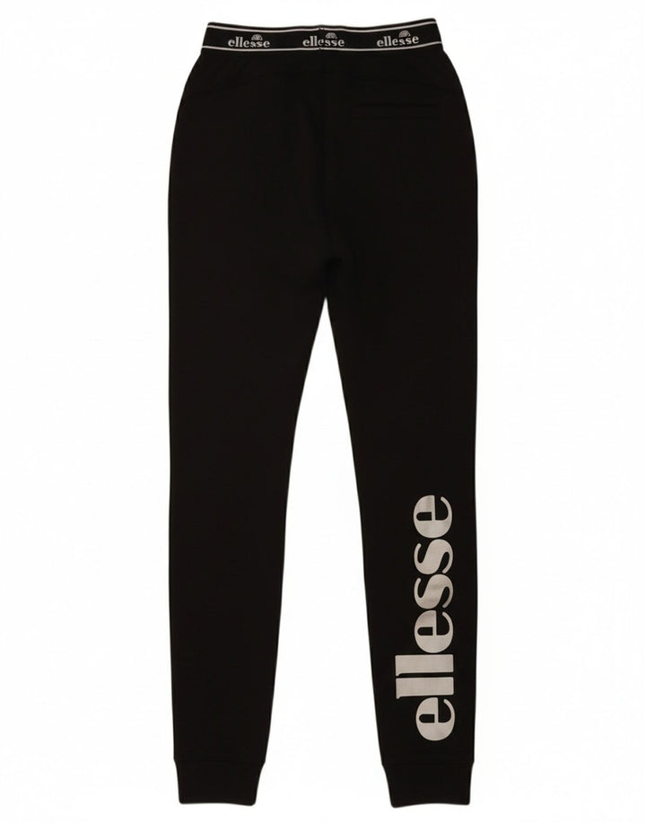 ELLESSE Womens Graphic Leggings UK 6 XS  Black Polyester