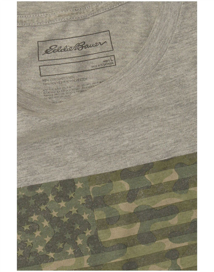 Tricou grafic pentru bărbați Eddie Bauer Top mare bumbac gri