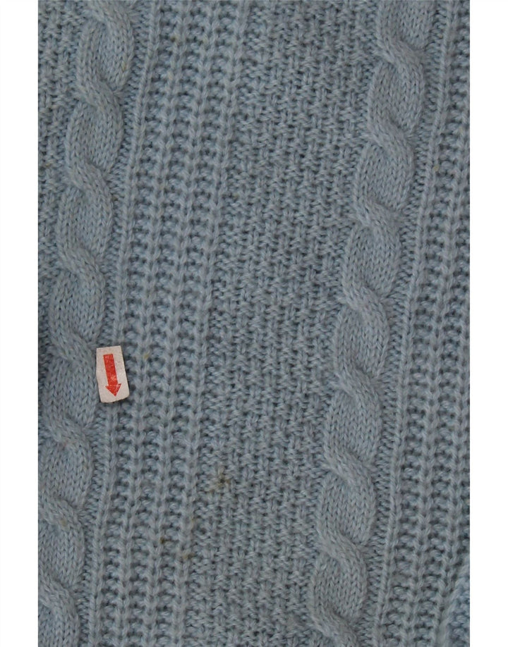 STEFANEL Pulover supradimensionat pentru femei cu decolteu rotund UK 16 Lână mare albastră