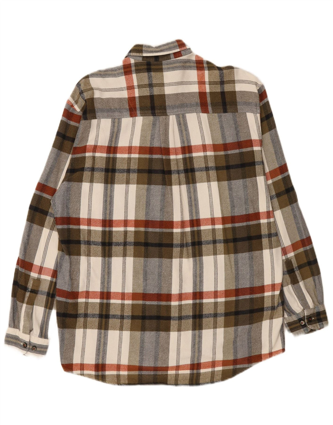 LERROS Mens Flannel Shirt Large Khaki Check Cotton