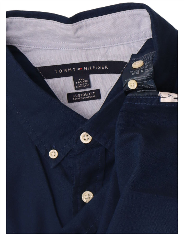 Cămașă personalizată pentru bărbați Tommy Hilfiger 2XL, bumbac bleumarin