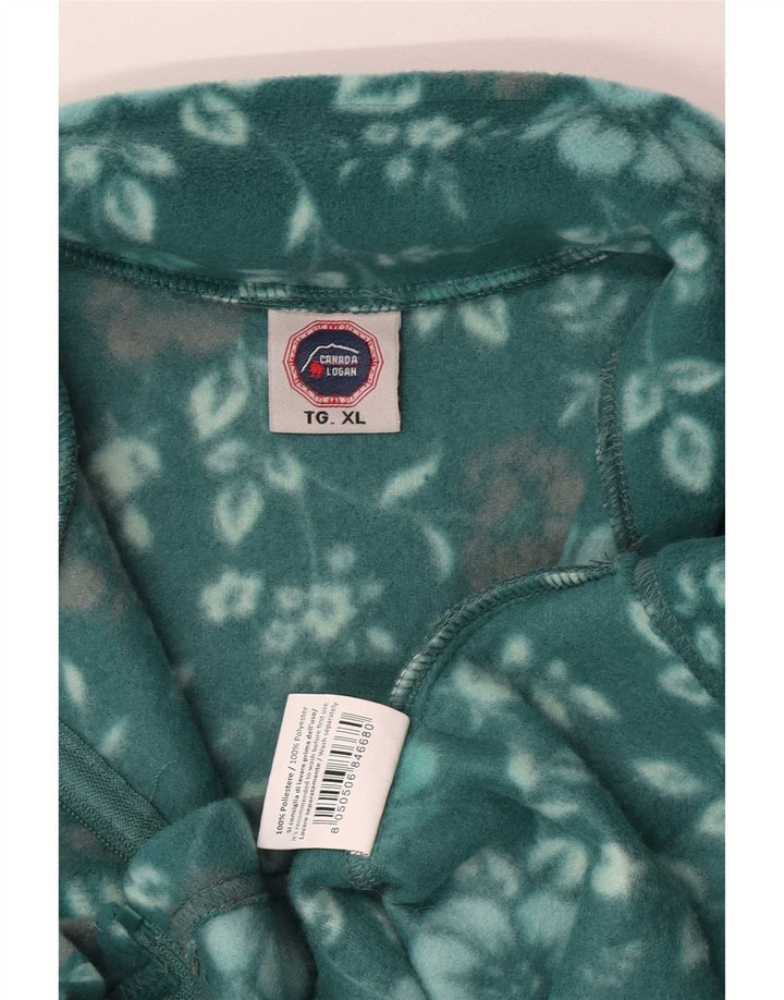 Jachetă din lână Canada Logan pentru femei UK 18 XL Verde Poliester floral
