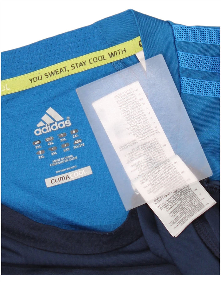 Tricou Adidas Climacool pentru bărbați Top 2XL bleumarin poliester color bloc
