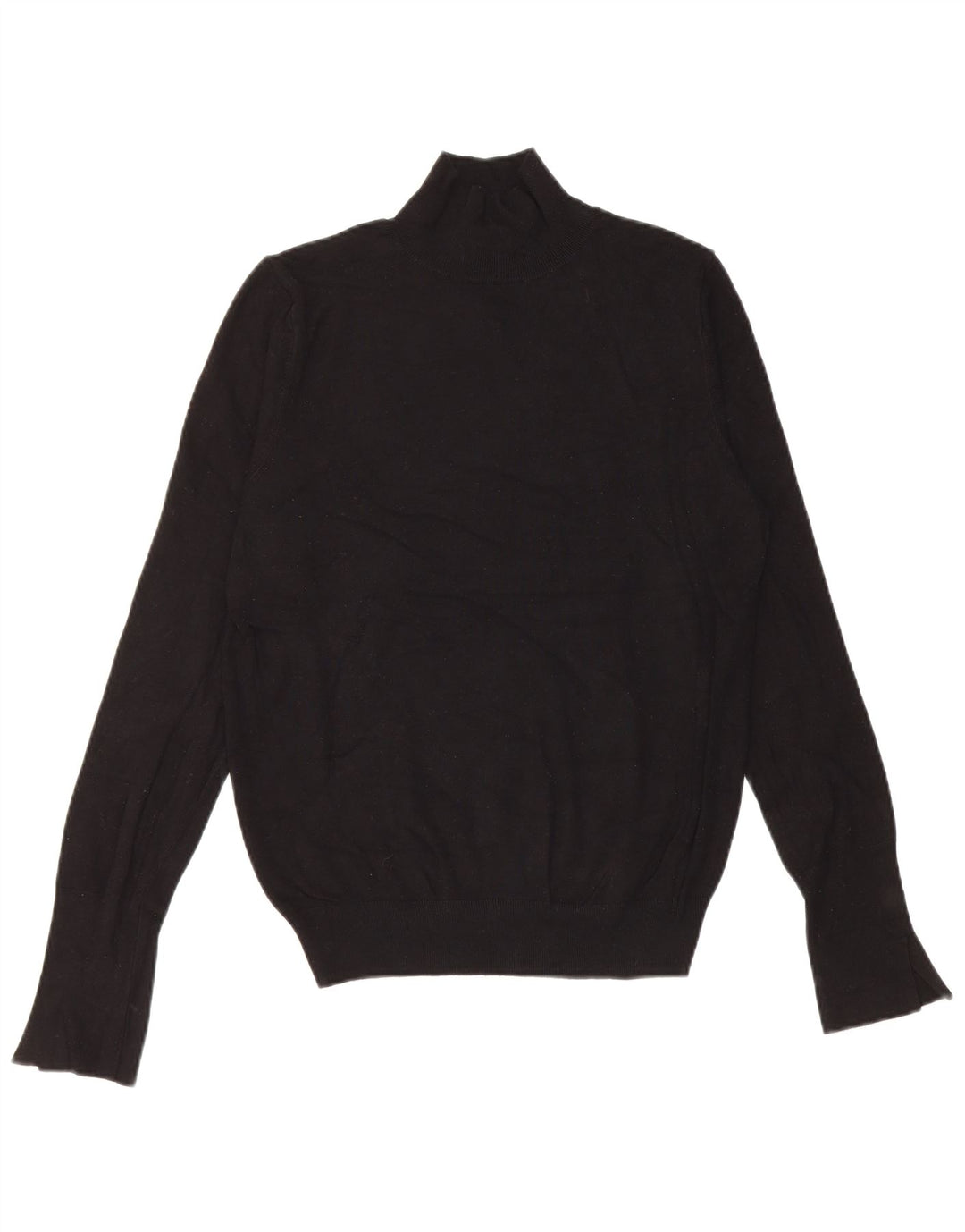 Zara Womens Turtle Neck Jumper Sweater UK 14 Large Black Viscose