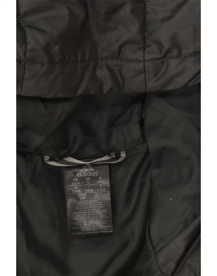 Jachetă căptușită cu glugă Adidas pentru femei UK 8/10 Poliester negru mic
